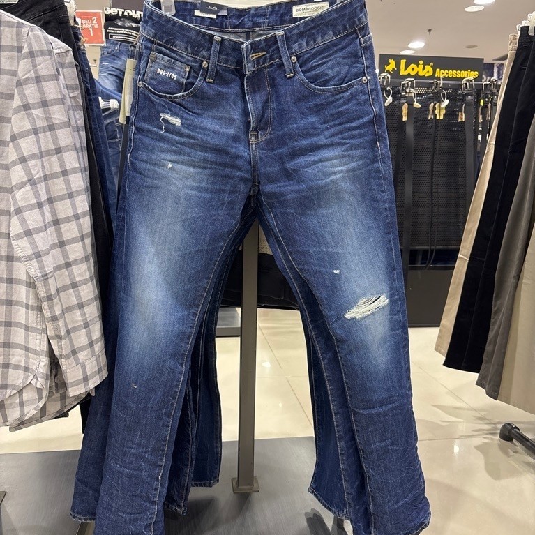 Bombboogie celana jeans panjang pria slim fit original