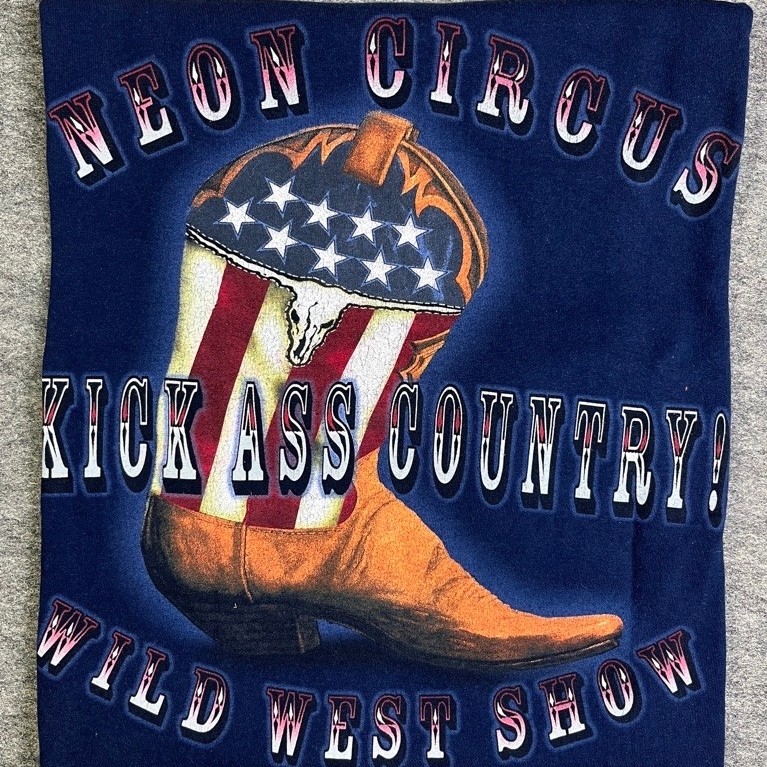 Preloved T-shirt Hanes Brooks Dunn Neon Circus Wild West Show -TS38