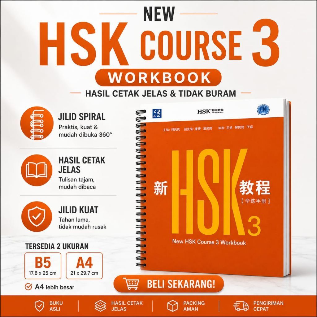 Buku New HSK 3.0 Mandarin Workbook HSK 3 | Kursus Les Sekolah Mandarin