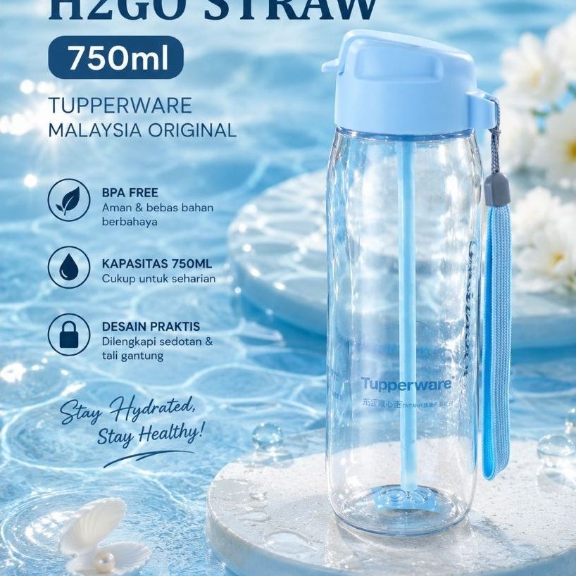 Botol H2Go 750ml With Straw Tupperware Original
