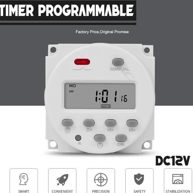 TIMER DIGITAL PROGAMABLE TIMER SWITCH RELAY COUNTDOWN - TIMER DC 12V MURAH