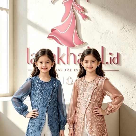 Outer Brokat Anak Silang Atasan Anak Perempuan mix Organza Baju Lebaran Terbaru