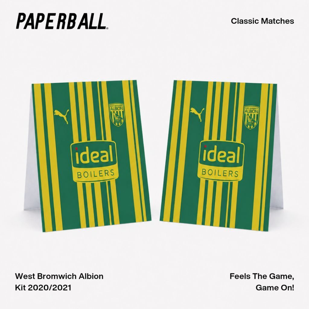 Classic West Bromwich Albion Away 2020/2021 Premier League Liga Inggris Classic Matches Paperball Se