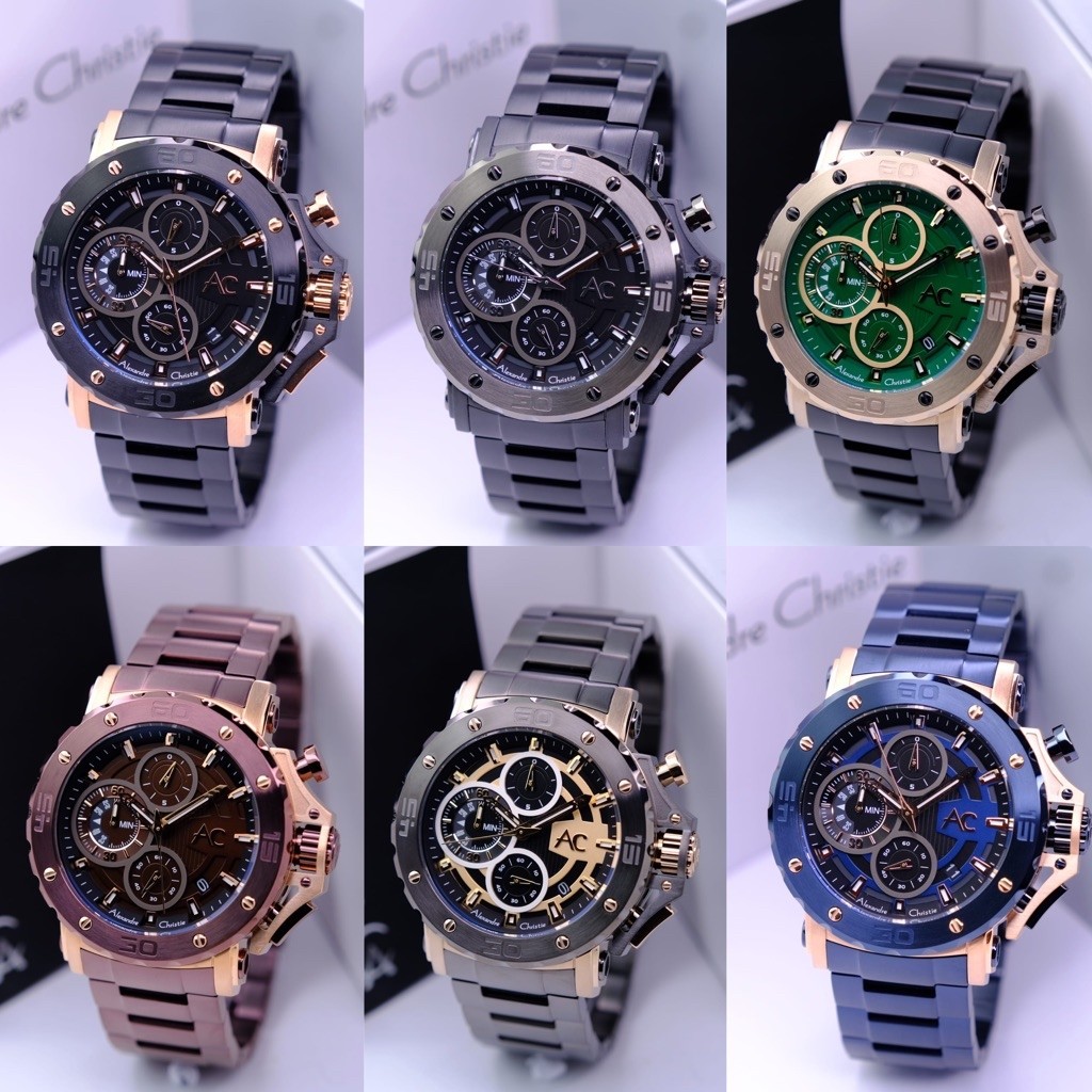 JAM TANGAN PRIA ALEXANDRE CHRISTIE AC9205 / AC 9205 CARBON STAINLESS ORIGINAL GARANSI RESMI 1TAHUN