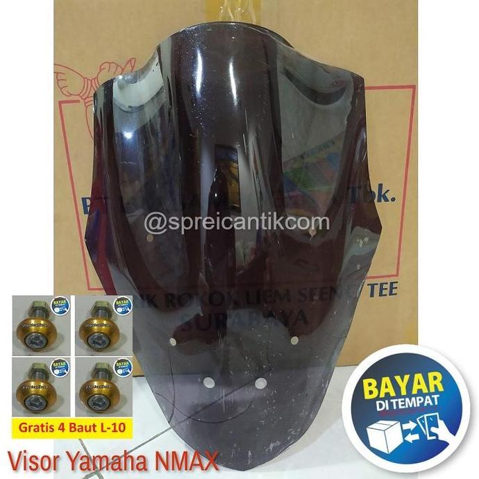 VISOR WINDSHIELD VARIASI NMAX OLD LAMA 2015 - 2019 TINGGI 46CM - HITAM BEST SELLER