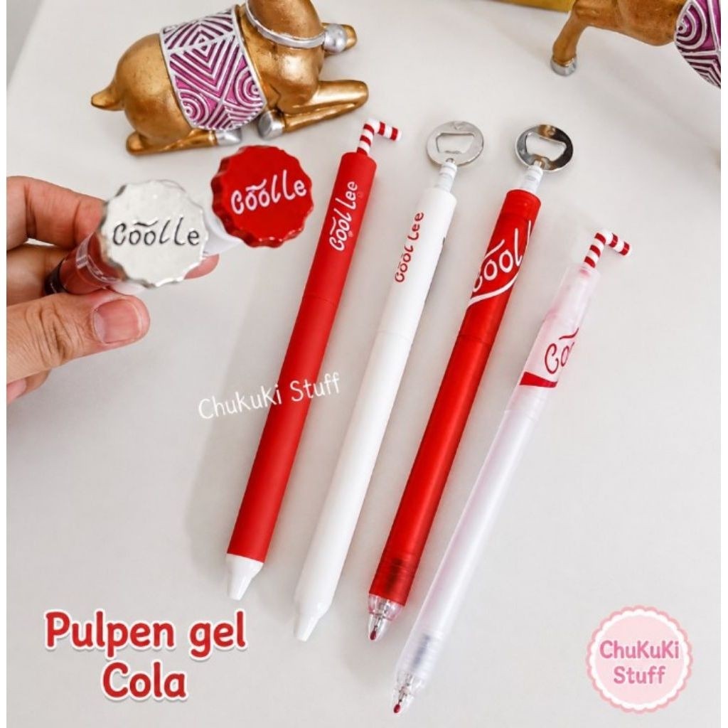 pulpen gel import pen unik lucu model minuman coca cola