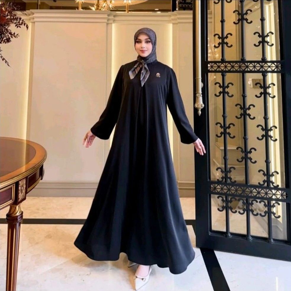 Gamis Dress Lengan Abaya Polos by Sheila Saukia SS