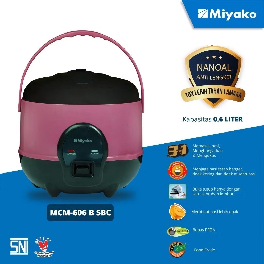 MAGIC COM MIYAKO 606 SBC 0.6LITER | RICE COOKER MIYAKO 0.6LITER