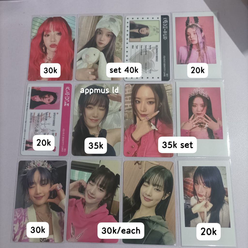 photocard pc official (G)-IDLE I-DLE miyeon, minnie, soojin, soyeon, yuqi, shuhua