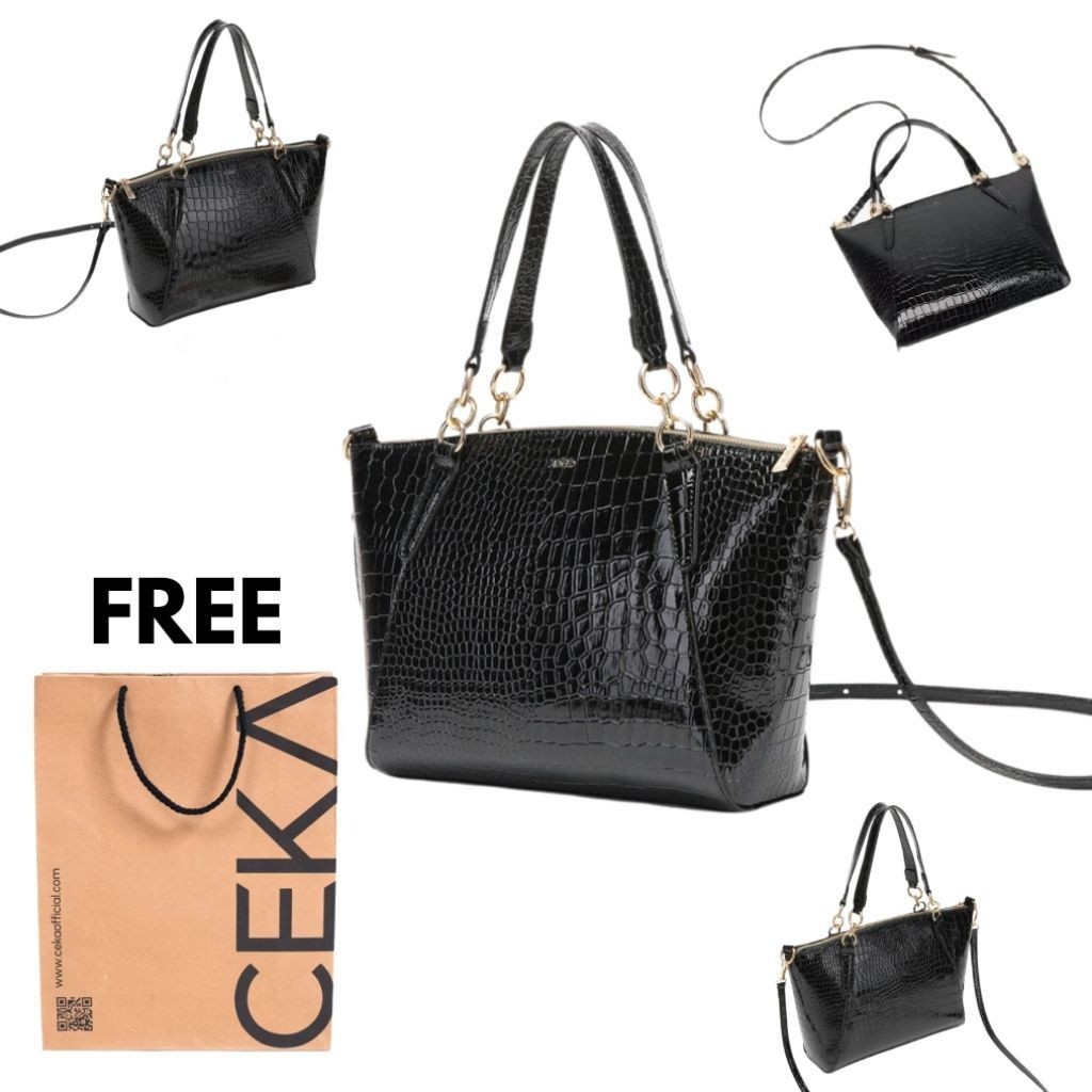 Ceka Tas Selempang Tas Wanita Croco Hand Bag Shoulder Tas Kerja Kekinian Terbaru + FREE PAPERBAG CEK