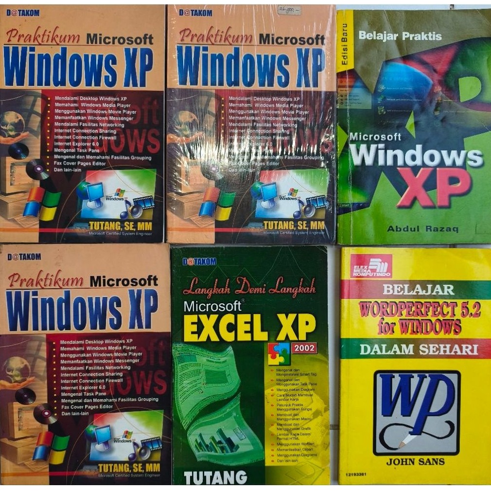 MICROSOFT OXCEL XP/MICROSOFT WINDOWS XP/BELAJAR WORDPERFECT 5.2 FOR WINDOWS DALAM SEHARI WP CAMPUR J