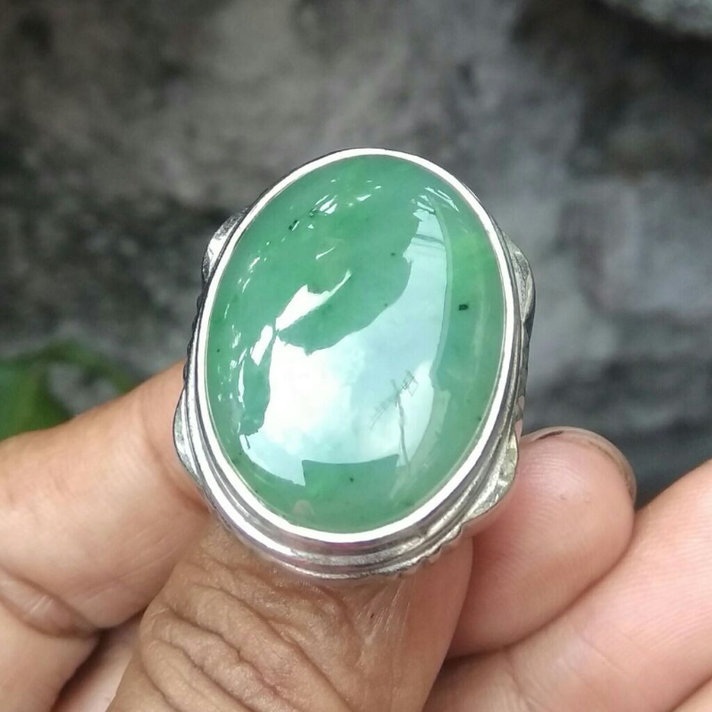 Cincin Batu Akik Giok Aceh Natural Nephrite Jade Nefrite Nefrit