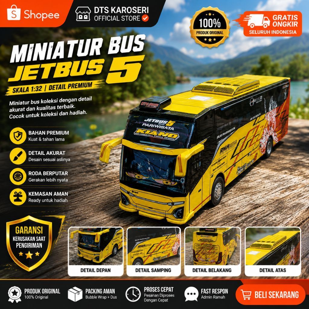 MINIATUR BUS BASURI KIANO MAINAN BUS BASURI