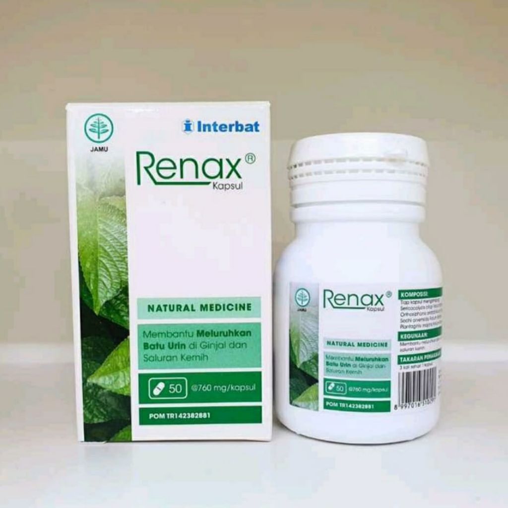 interbat RENAX KAPSUL asli obat pendukung kesehatan fungsi ginjal - meluruhkan batu urin dan saluran