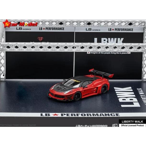 Star Model 1/64 LBWK LB Silhouette Ferrari 458 GT Red Diecast