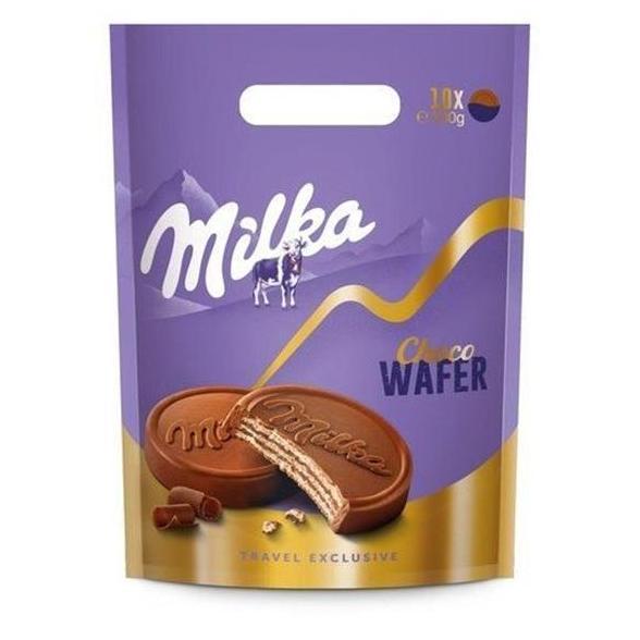 MILKA CHOCO WAFER POUCH 300gram isi 10 pcs asal Eropa Cokelat Coklat