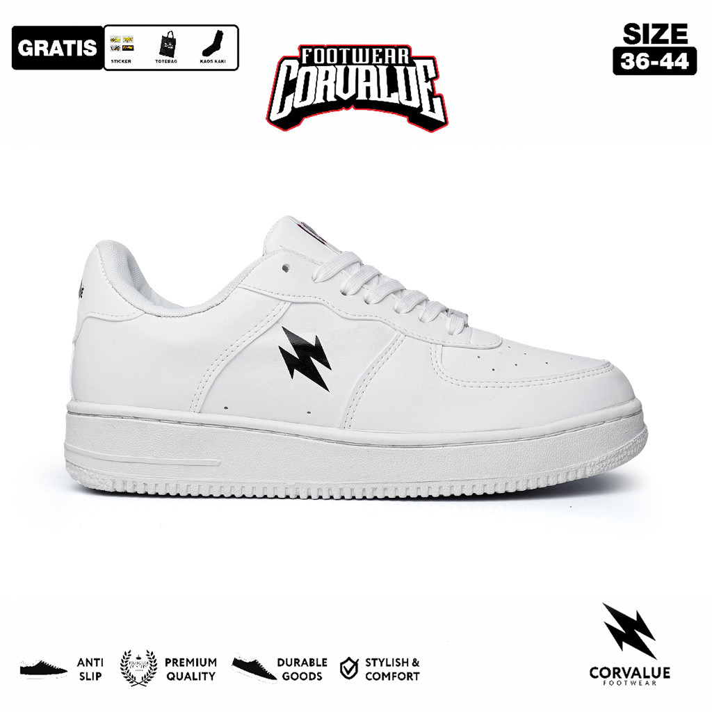 CORVALUE - Sepatu Sneakers Kasual Corvalue Footwear Pria Wanita Hiratsuka Bw Original