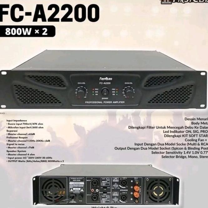 Power Amplifier Firstclass Fc A2200 Firstclass Fca2200 Fca 2200