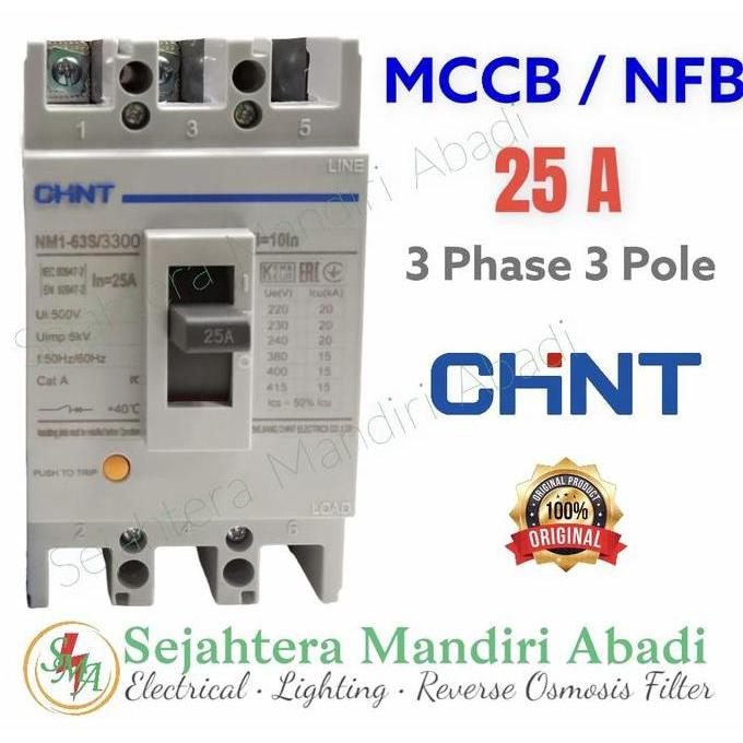 MCCB Chint 25A 3P NFB NM1-63S 15kA