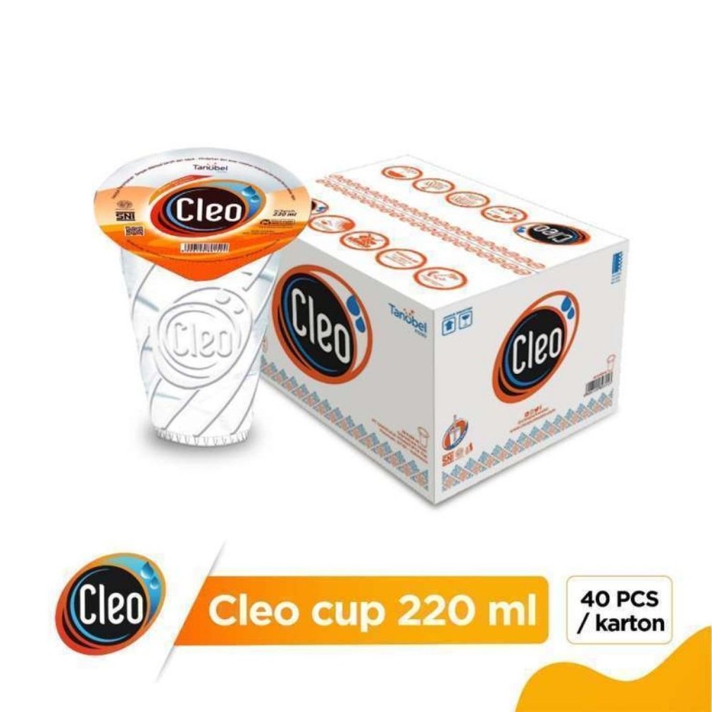 Air Mineral Cleo 220ml Isi 40 Cup Karton