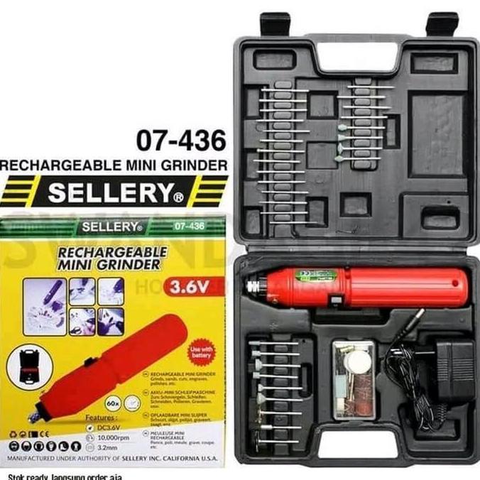 CORDLESS Mini Grinder SELLERY 07-436 18V Gerinda Mini Baterai 18 V