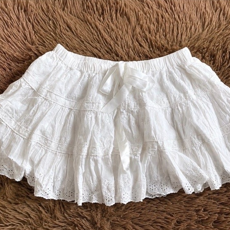 Preloved Liz Lisa Coquette White Ruffle Mini Skirt