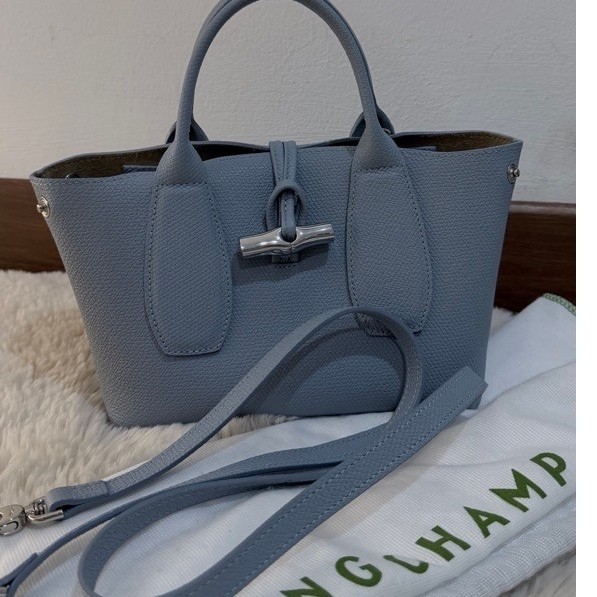 Longchamp Roseau Sky Blue Preloved ORIGINAL
