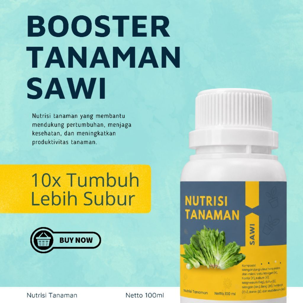 Nutrisi Tanaman Sawi 100ml Booster Pupuk Cair Penyubur Sawi Daun Batang Polybag Pot