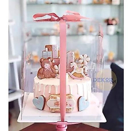 Promo BOX MIKA KUE KOTAK TRANSPARAN Ulang Tahun Packaging dekorasi kue Diskon