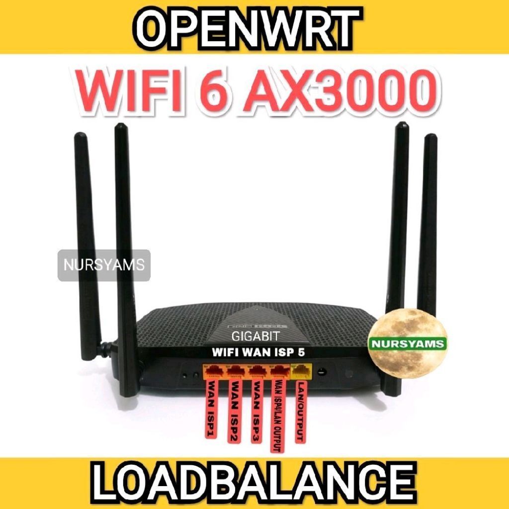 Router Openwrt Gigabit wifi 6 AX3000 Loadbalance Multiwan DNS Zerotier Doh Dot Wireguard mesh repeat