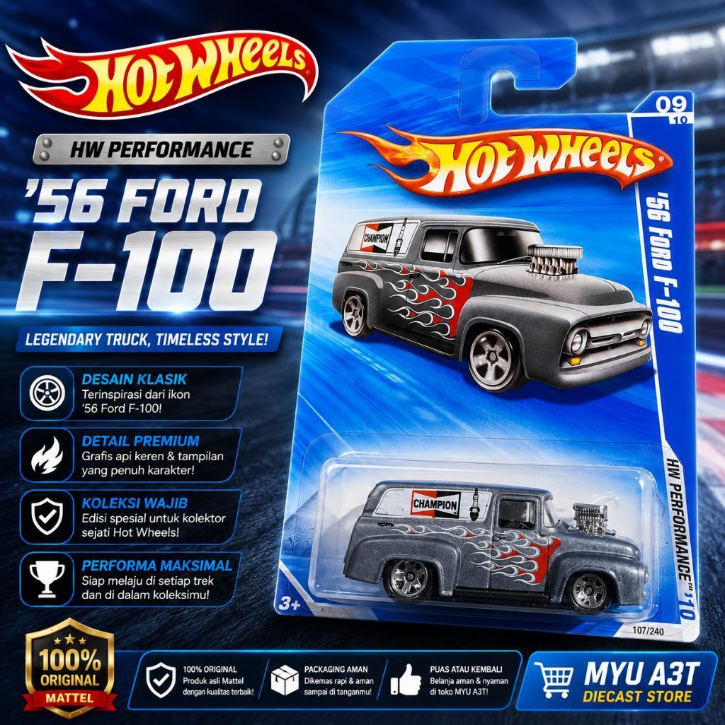 Hotwheels '56 Ford F-100 Blue Card Akta