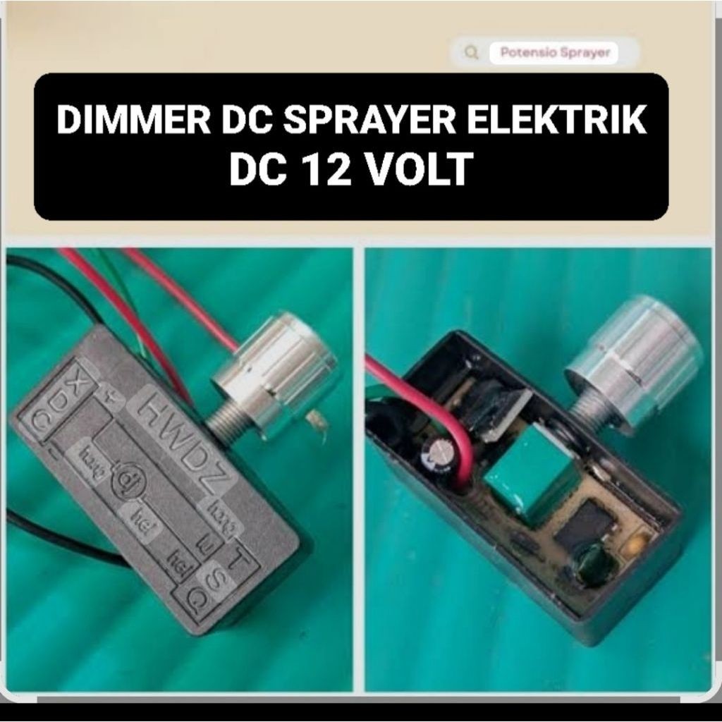 Potensio Sprayer Elektrik Pengatur Kecepatan Pompa DC 12V - Model Hitam Dimmer DC