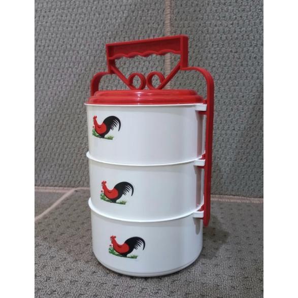 Hot Sale Rantang Ayam Plastik Susun 2-4 Putih Merah