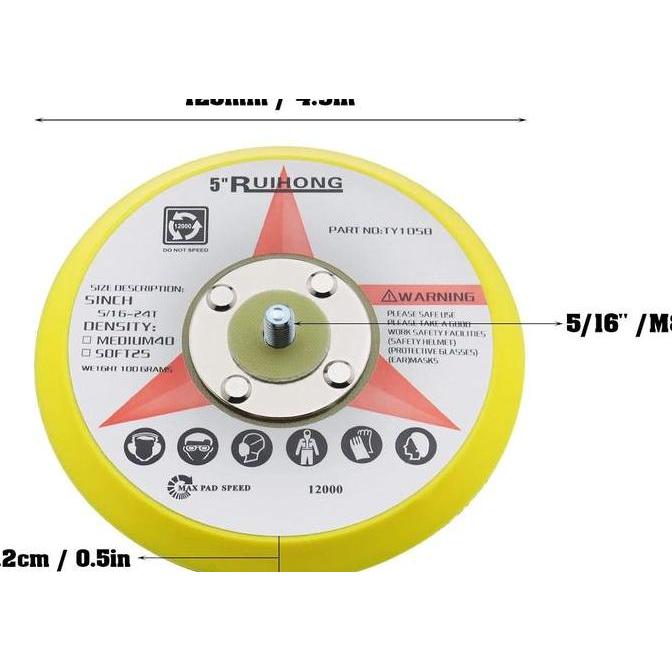 MEHJAPCHA TERLARIS Sanding Pad Orbital Angin 5 inch  - Air Orbital Sander pad