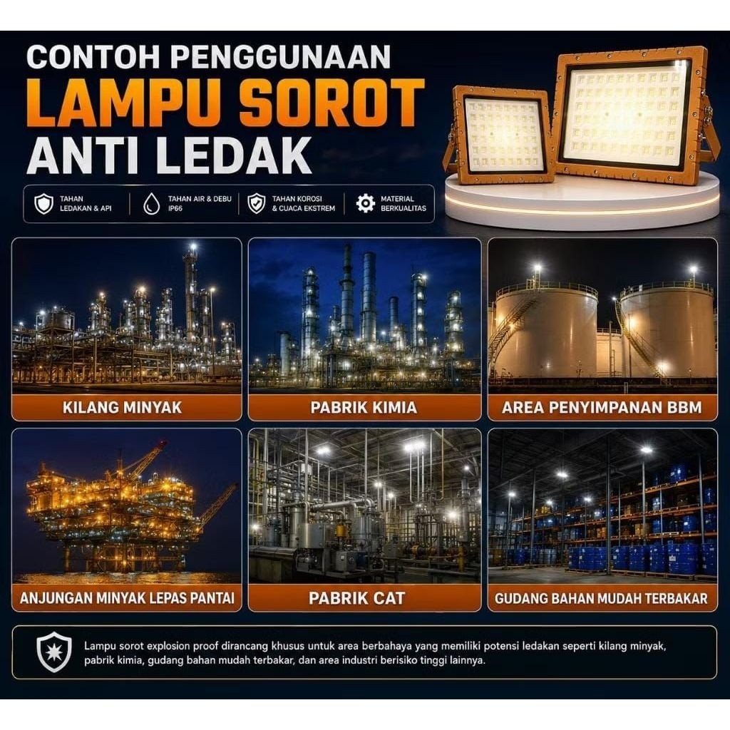 Artalux Lampu sorot Led Explosion Proof Anti Ledak Tahan Air Dan Panas 100Watt 200Watt IP66 Led Floo