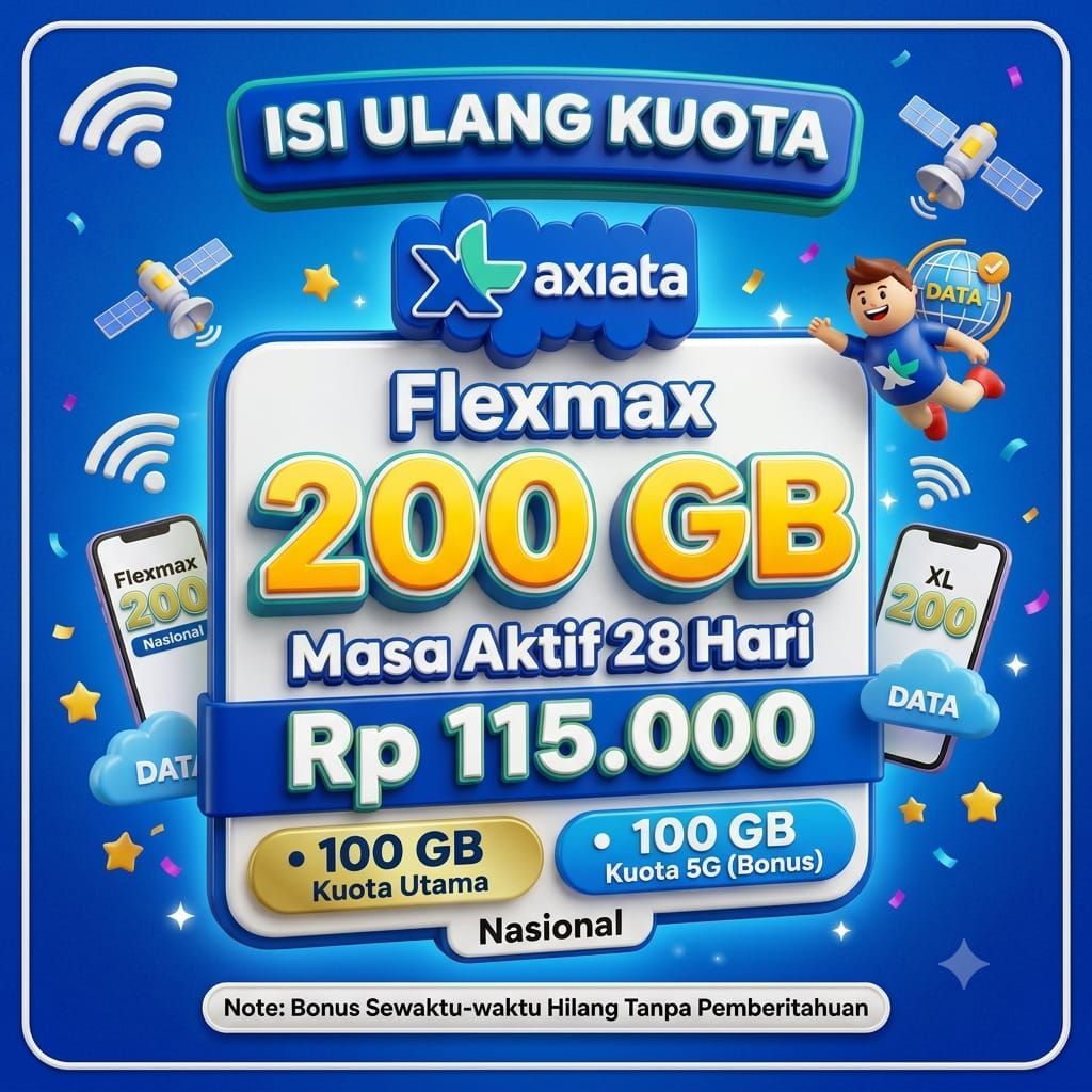 SUPER PROMO KUOTA XL FLEXMAX 100GB 28 HARI TERMURAH