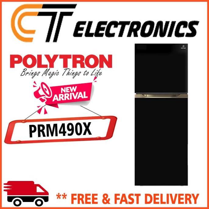 Allthebest- POLYTRON PRM490X Kulkas 2 Pintu Belleza 350 Liter PRM 490X PRM490