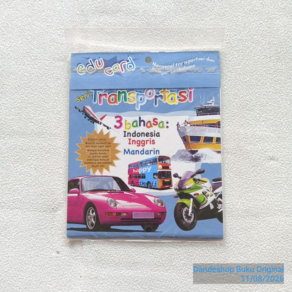Edu card seri transportasi 3 bahasa indonesia-inggris Mandarin by Sinar dunia