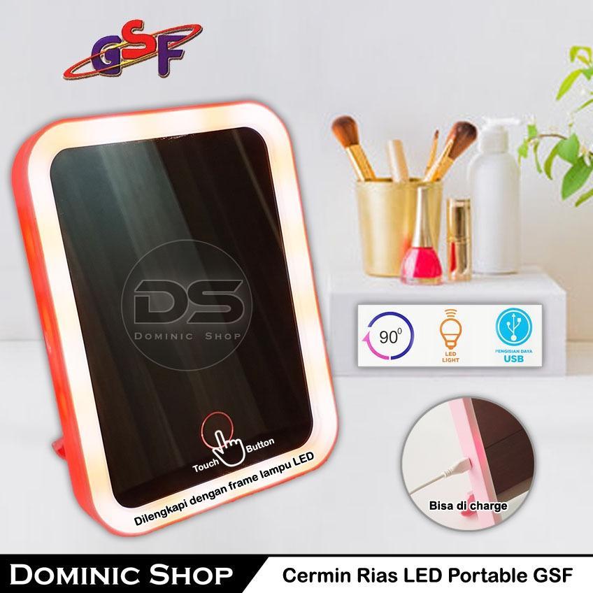 Cermin Rias LED Portable GSF / Kaca Rias / Cermin LED Rechargeable