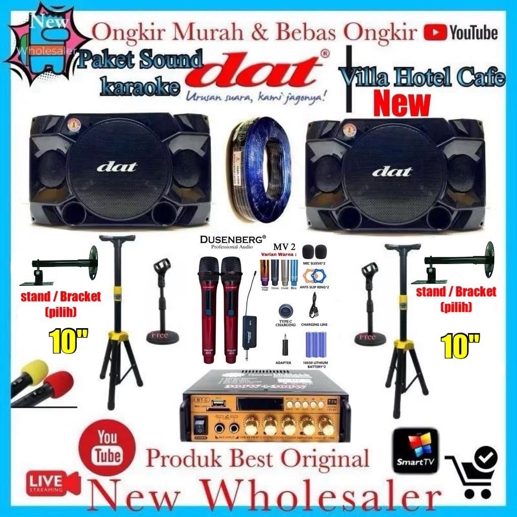 paket Sound Karaoke 10 inch Original Dat Villa Hotel Cafe restoran Umum