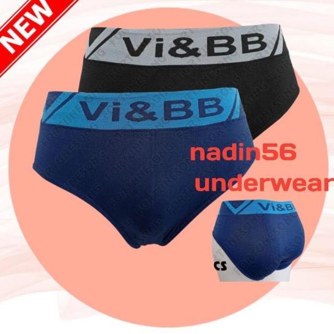 DV171 - [3pcs] Celana dalam Pria | Celana dalam Vi&bb Rajut Segitiga Polos Lembut