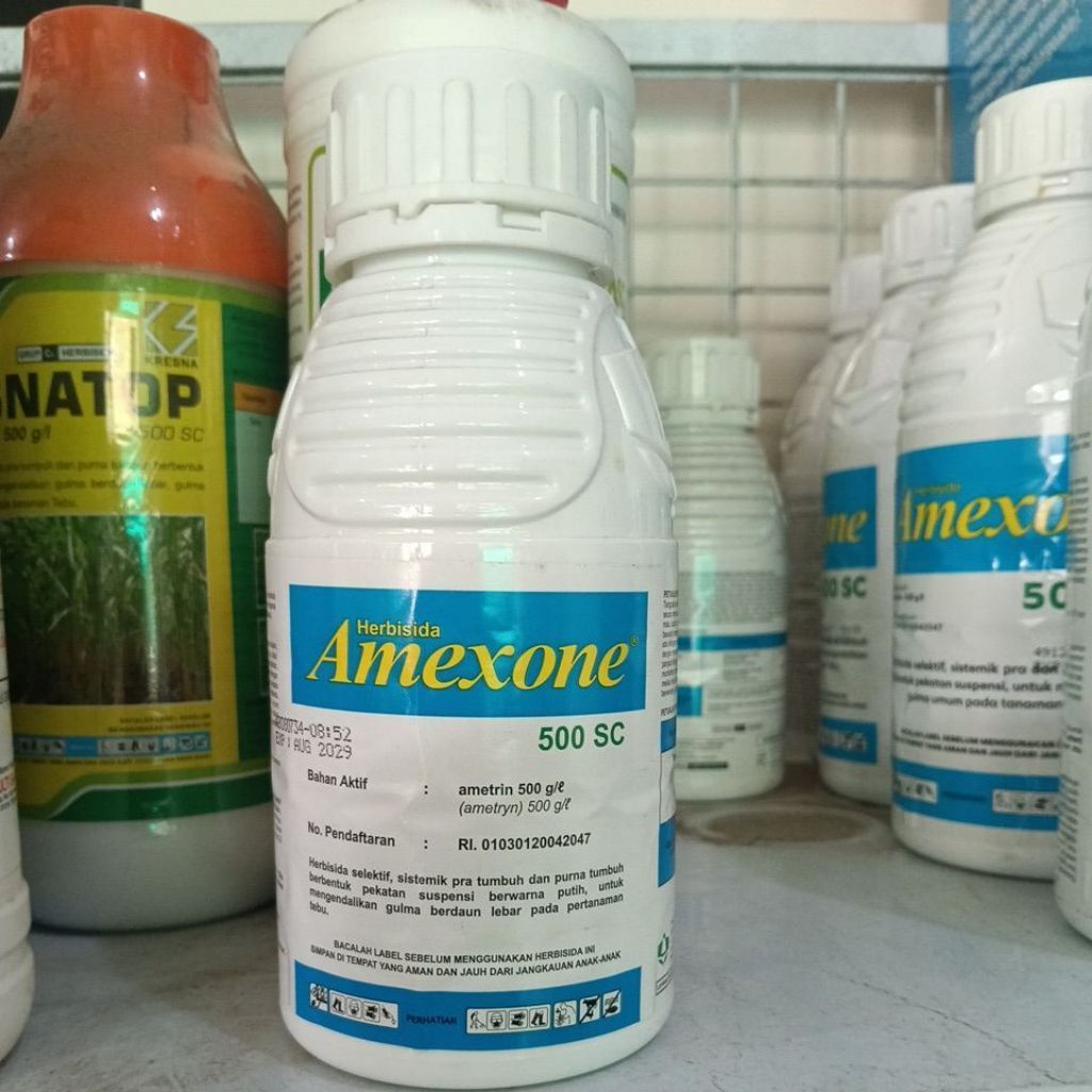 Amexone 500SC 500ml - Herbisida Sistemik Selektif untuk Tebu, Jagung, Nanas, dan Padi