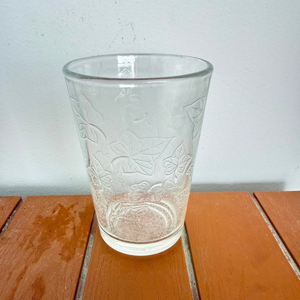 Gelas Kaca Bening Motif Bunga