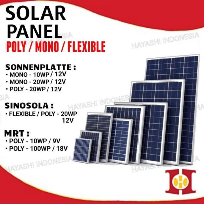 Solar Panel Cell Tenaga Surya Mono Poly Flexible 10WP 20WP 100WP