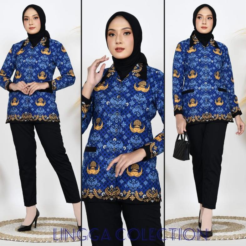 Mulus Kemeja Korpri Wanita Terbaru 2024 Katun C, 50S Plus Furing