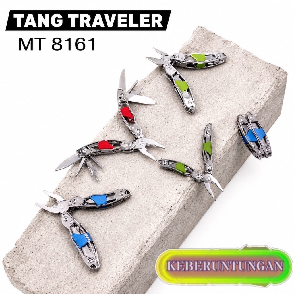Tang Traveler Mini Multitool Lipat MT8161 Tang Serbaguna Portable Stainless Steel EDC  Survival Outd