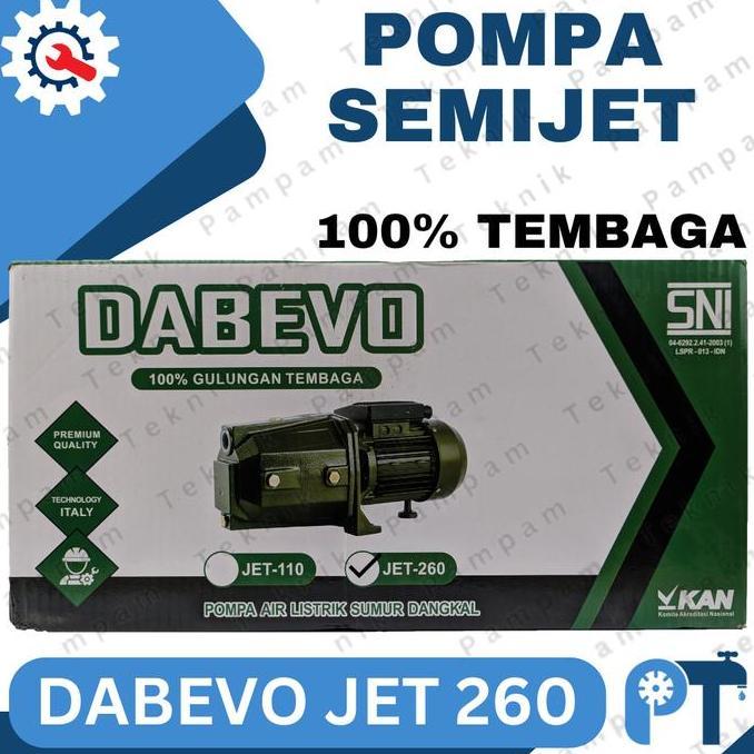 Pompa Air Semi Jet Dab Evo 260 Tembaga - Sanyo Semijet Dabevo 250 Watt