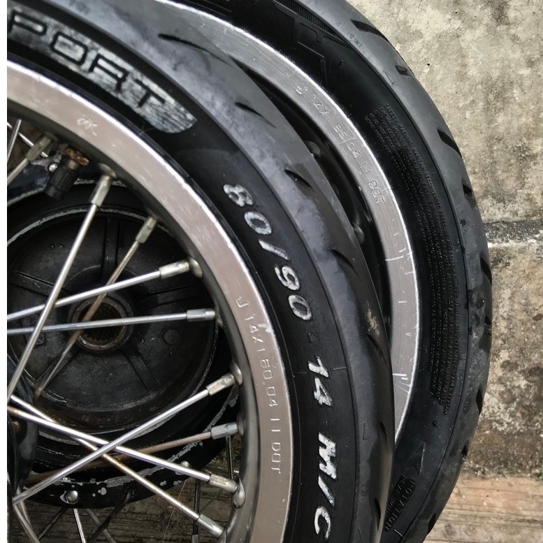 Velg TK Racing Bright Titanium Kilat Ring 14 Lebar 185/160