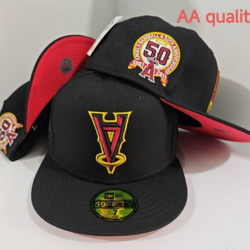 Topi Baseball New Era 59FIFTY Los Angeles Angels 50th Anniversary 1961-2011 hitam merah