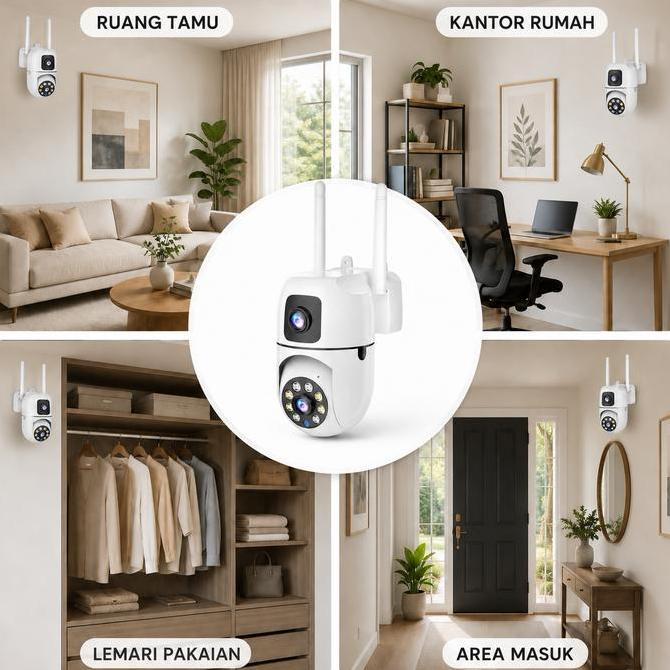 SSQ33-Q33 AJCloud Kamera Keamanan cctv bisa ngomong darihp PTZ LensaGandaLuar Ruangan -HD 1080P, Nir